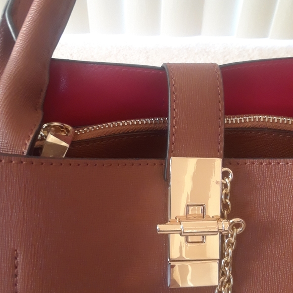 Unbranded Brown and Red Leather Handbag - Picture 2 of 5